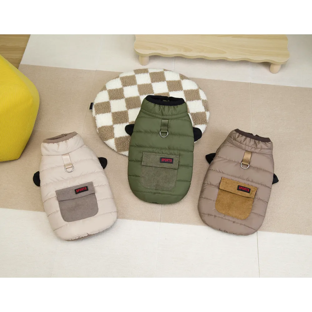 KURTKA DLA PSA ubranko ciepła wodoodporna kamizelka brązowa M LUNA