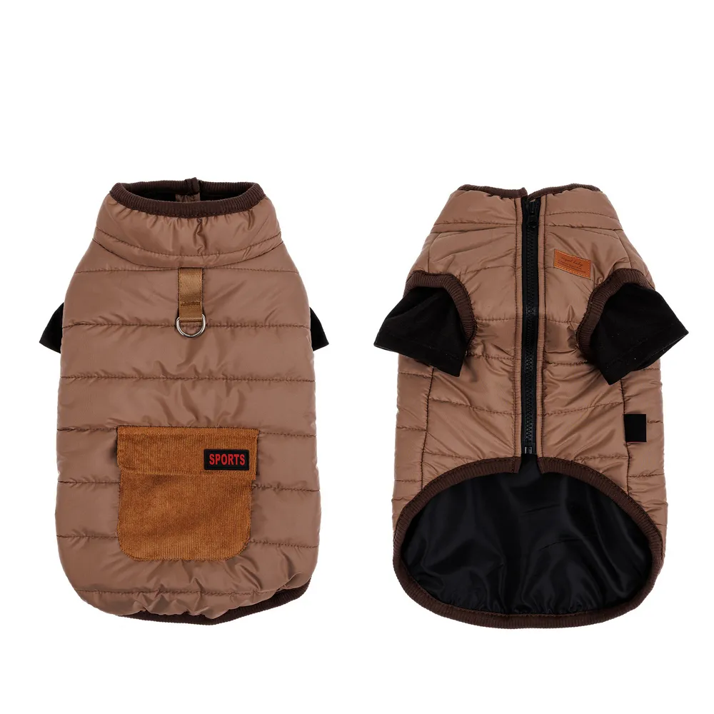 KURTKA DLA PSA ubranko ciepła wodoodporna kamizelka brązowa L LUNA