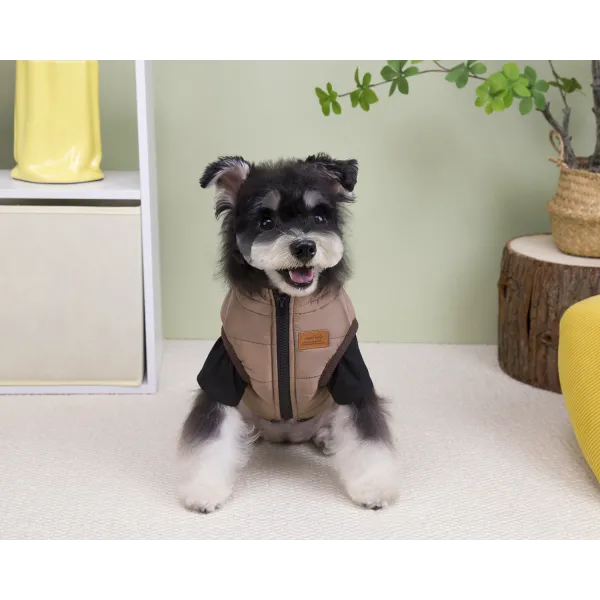 KURTKA DLA PSA ubranko ciepła wodoodporna kamizelka brązowa L LUNA 2
