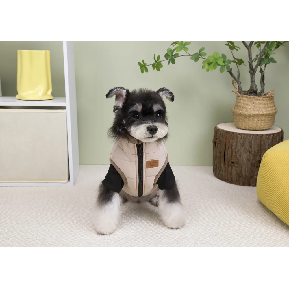 KURTKA DLA PSA ubranko ciepła wodoodporna kamizelka  beżowa M LUNA