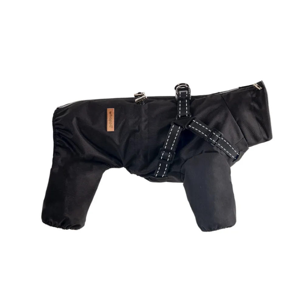 KURTKA DLA PSA przeciwdeszczowa z szelkami wodoodporna czarna M ARMI