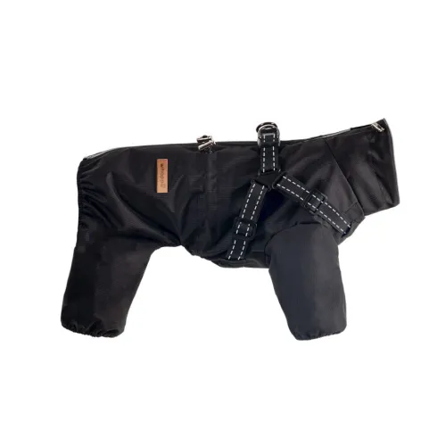 KURTKA DLA PSA przeciwdeszczowa z szelkami wodoodporna czarna L ARMI