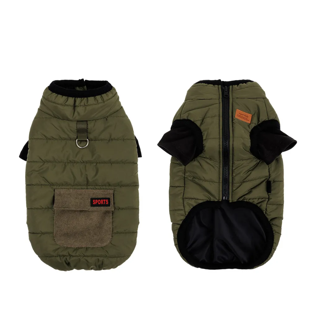 KURTKA DLA PSA ubranko ciepła wodoodporna kamizelka zielona S LUNA