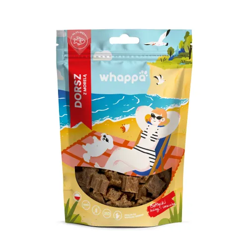 Przysmak dla psa Whappa Monoproteinowe kostki treningowe Dorsz z morelą