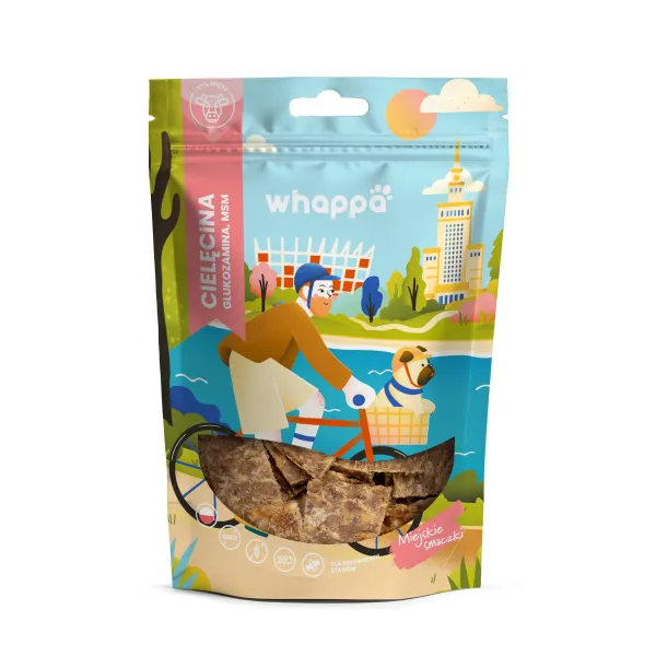 Przysmak dla psa Whappa Funkcjonalne cięte paski z cielęciną 70g