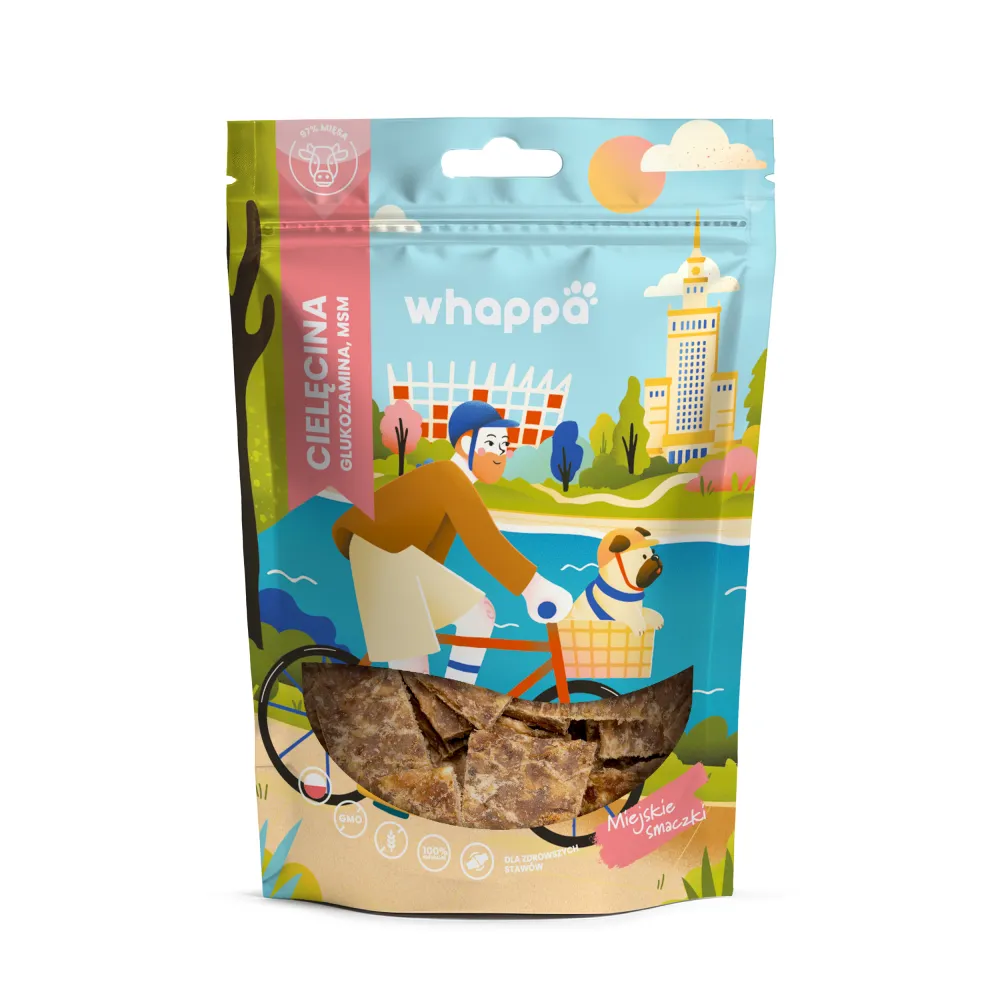 Przysmak dla psa Whappa Funkcjonalne cięte paski z cielęciną 70g