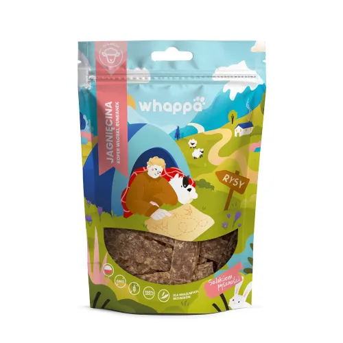 Przysmak dla psa Whappa Funkcjonalne paski z jagnięciną 70g