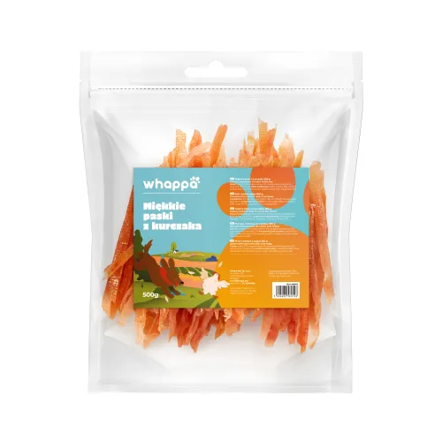 Przysmak dla psa  Whappa 500g Miękkie stripsy z kurczaka