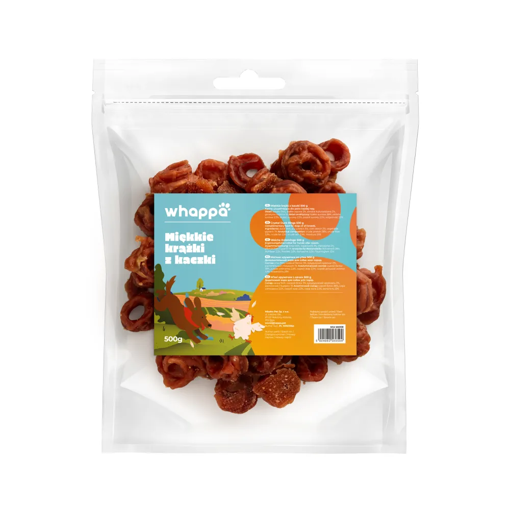 Przysmak dla psa Whappa 500g Miękkie krążki z kaczki