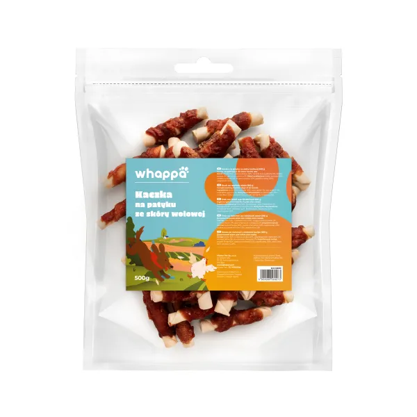 Przysmak dla psa Whappa 500g Kaczka owinięta na patyku wołowym 8cm