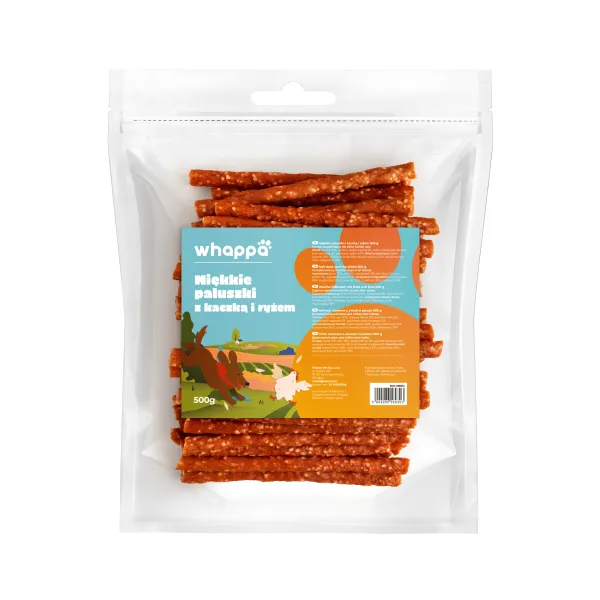 Przysmak dla psa Whappa 500g Paluszki z kaczką i ryżem
