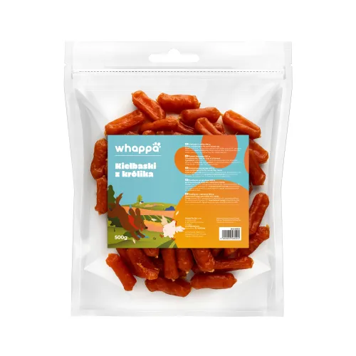 Przysmak dla psa Whappa 500g Kiełbaski z królika
