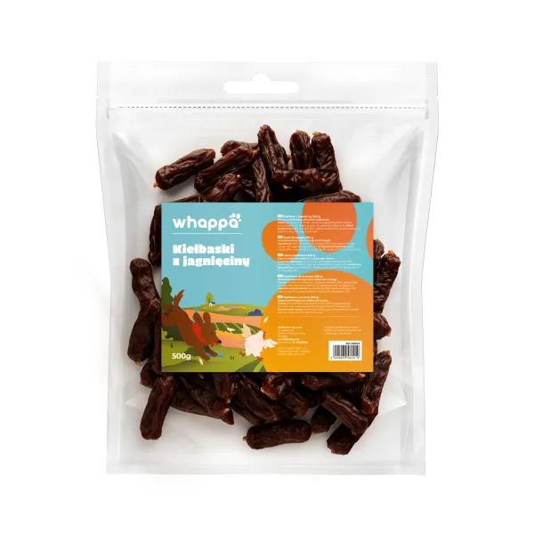 Przysmak dla psa Whappa 500g Kiełbaski z jagnięciny