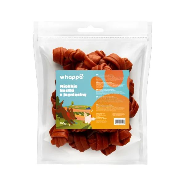 Przysmak dla psa Whappa 500g Miękkie kostki z jagnięciny