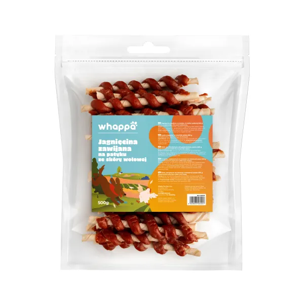 Przysmak dla psa Whappa 500g Zawijasy z jagnięciną