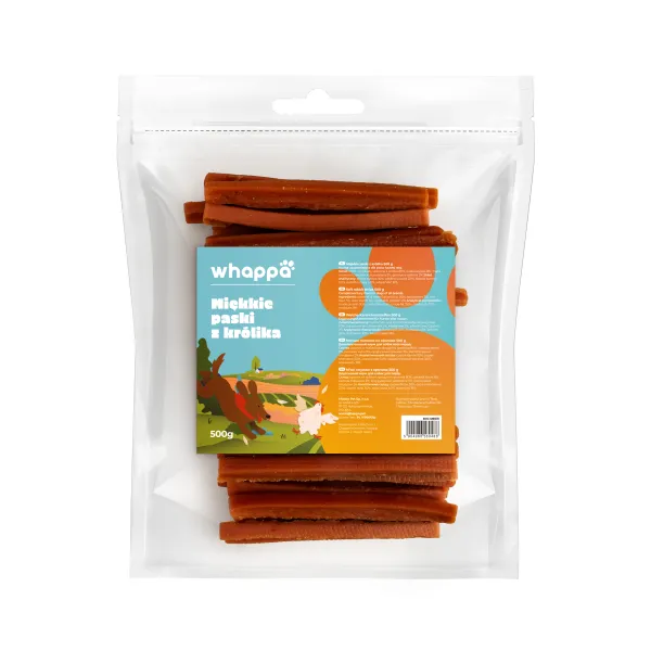 Przysmak dla psa Whappa 500g Miękkie stripsy z królika