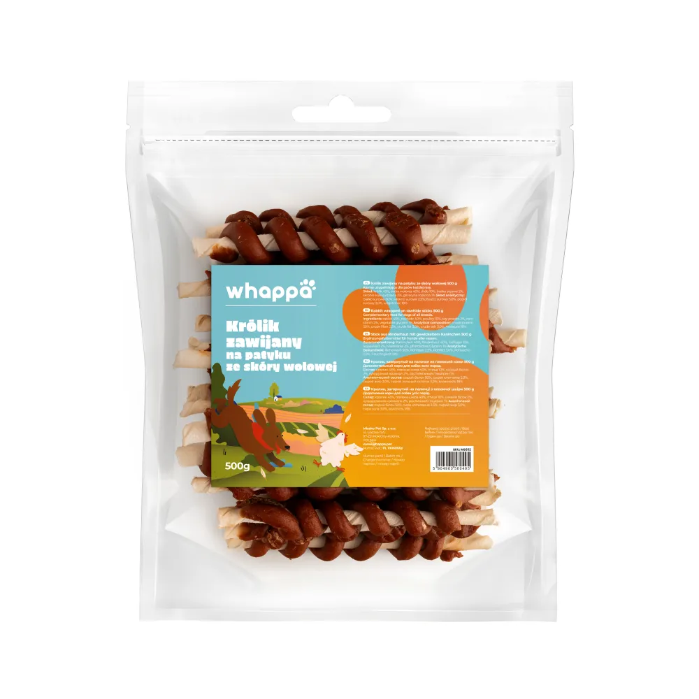 Przysmak dla psa 500g Zawijasy z królika