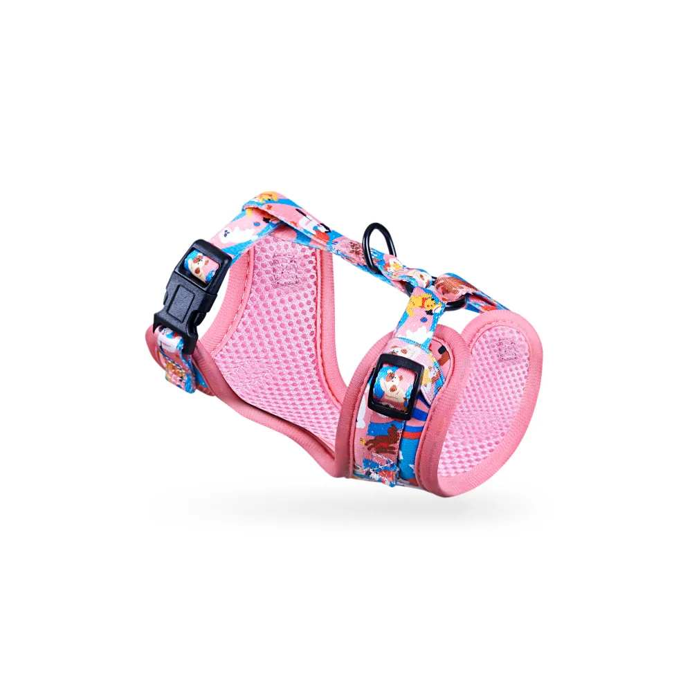 Szelki bezuciskowe różowe L